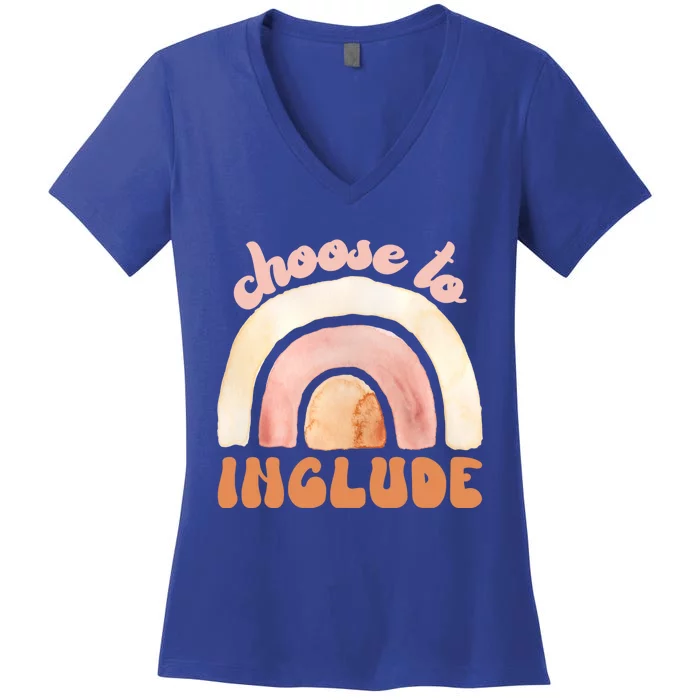 Choose To Include Special Education Teacher Autism Awareness Gift Women's V-Neck T-Shirt