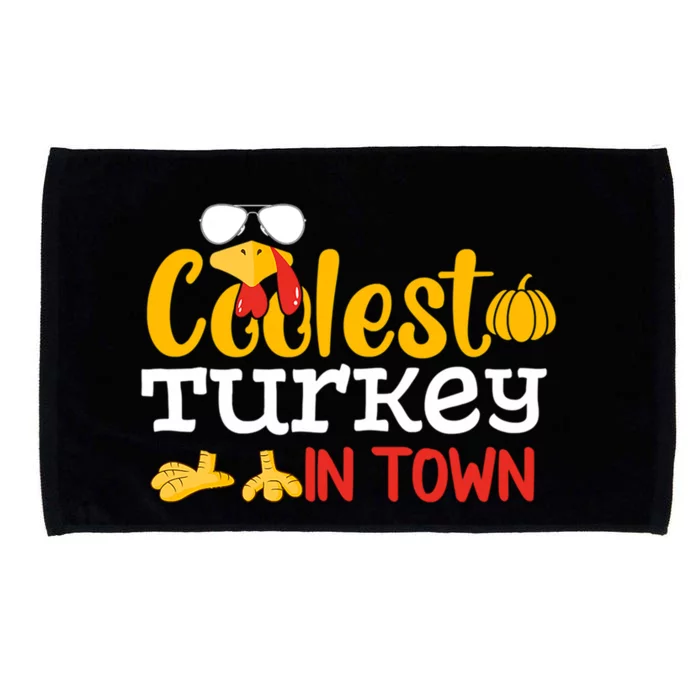 Coolest Turkey In Town Fall Autumn Matching Thanksgiving Day Great Gift Microfiber Hand Towel