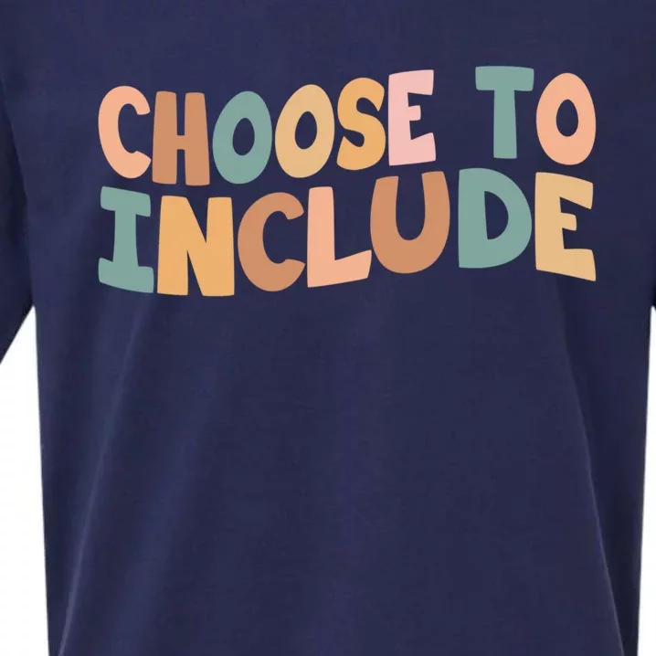 Choose To Include Special Education Teacher Autism Awareness Gift Sueded Cloud Jersey T-Shirt