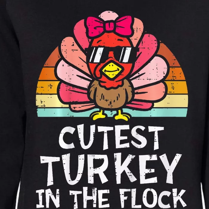 Cutest Turkey In The Flock Retro Thanksgiving Womens California Wash Sweatshirt