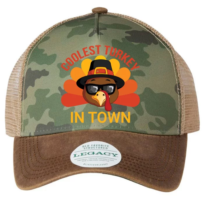 Coolest Turkey In Town Funny Thanksgiving Pilgrim Turkey Day Gift Legacy Tie Dye Trucker Hat