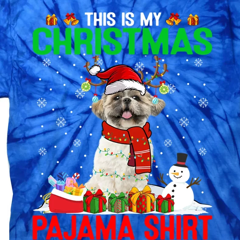 Cute This Is My Christmas Santa Shih Tzu Dog Xmas Gift Tie-Dye T-Shirt