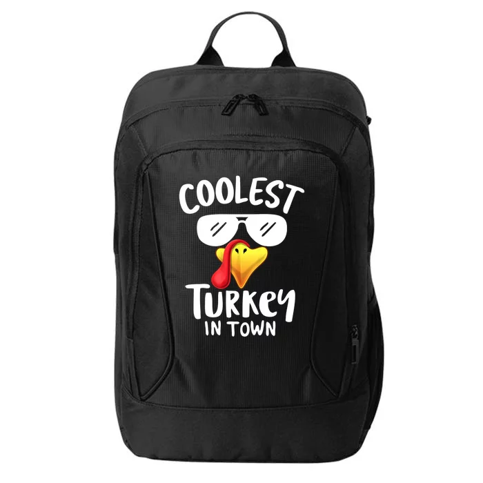 Coolest Turkey In Town Funny Turkey Thanksgiving Gift City Backpack