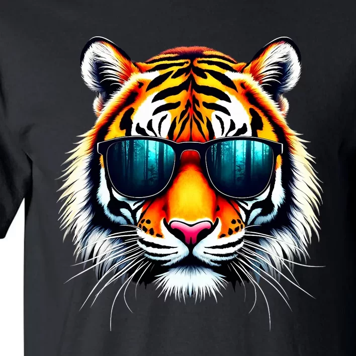 Cool Tiger In Sunglasses Graphic Tigers Tall T-Shirt