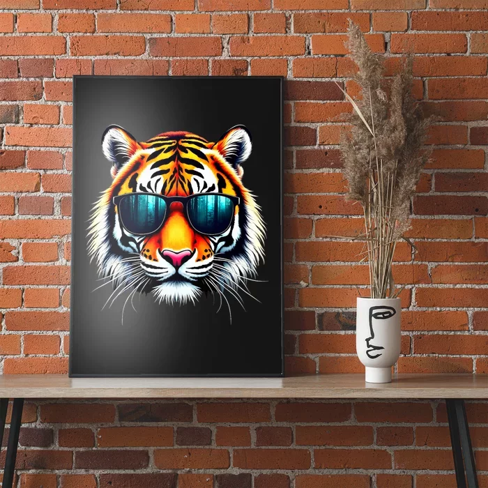 Cool Tiger In Sunglasses Graphic Tigers Poster