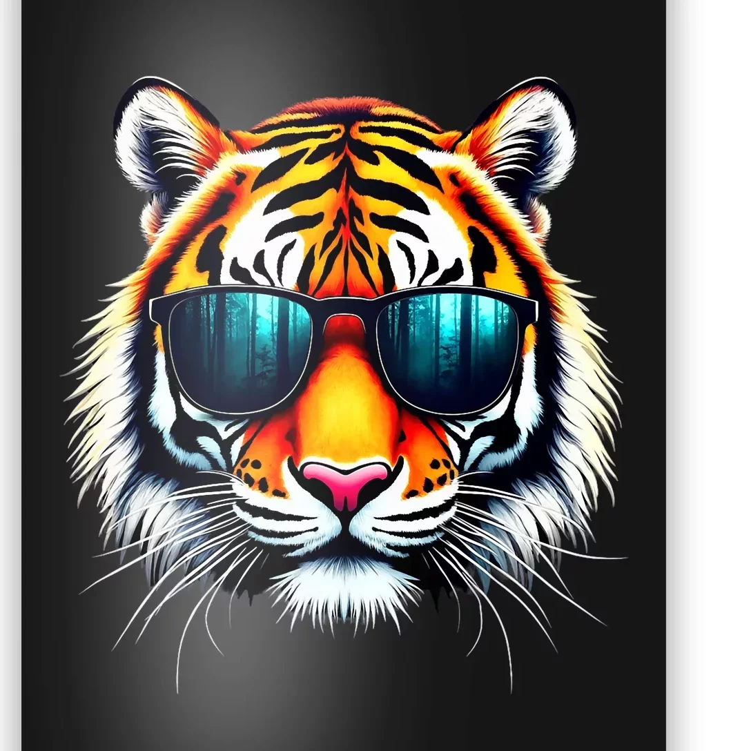 Cool Tiger In Sunglasses Graphic Tigers Poster