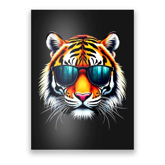 Cool Tiger In Sunglasses Graphic Tigers Poster