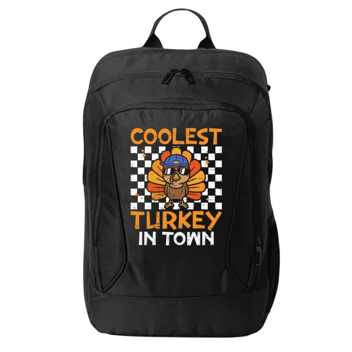 Coolest Turkey In Town Groovy Thanksgiving City Backpack