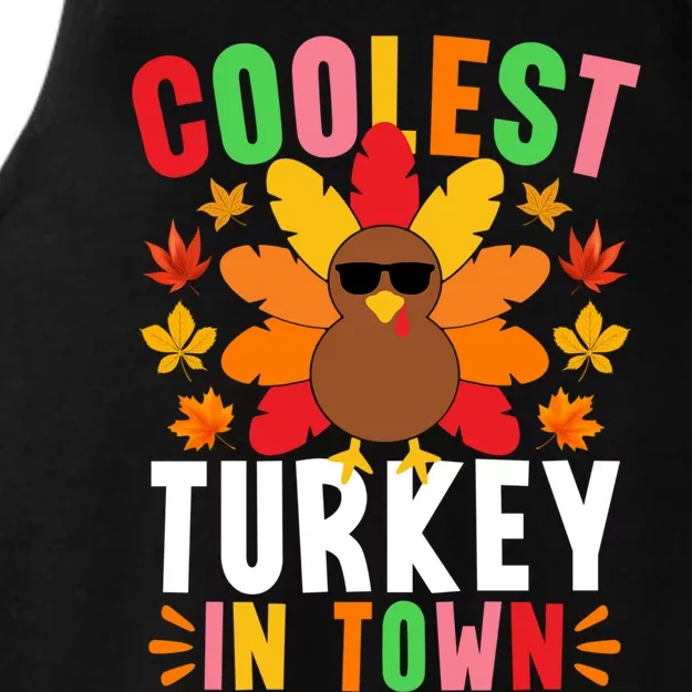 Coolest Turkey In Town Cute Gift Funny Turkey Thanksgiving Gift Ladies Tri-Blend Wicking Tank