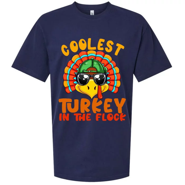 Coolest Turkey In The Flock Thanksgiving Gift Sueded Cloud Jersey T-Shirt