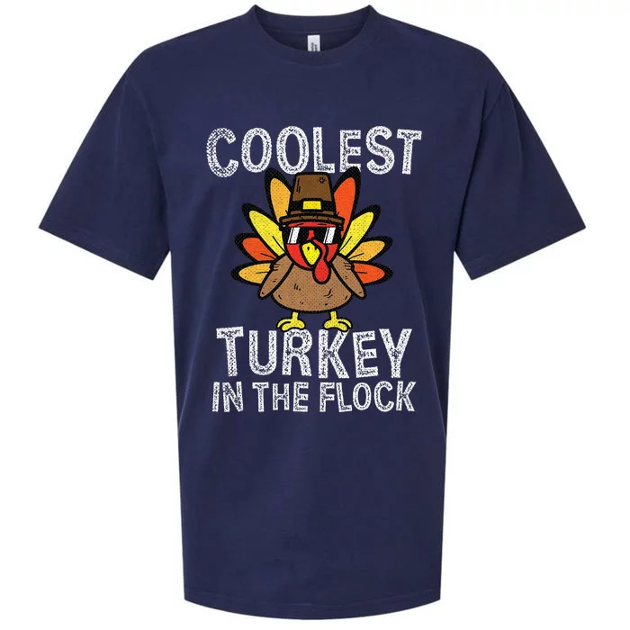 Coolest Turkey In The Flock  Thanksgiving Day Sueded Cloud Jersey T-Shirt