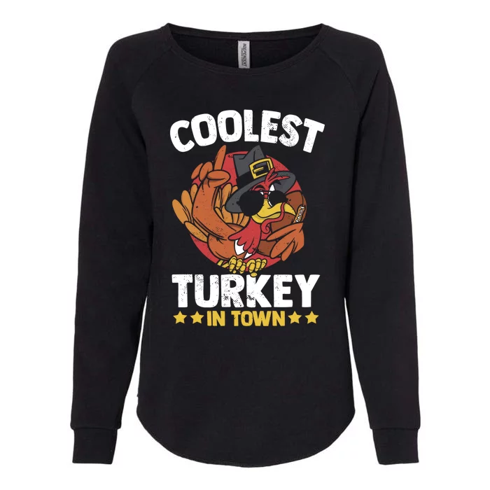 Coolest Turkey In Town Sunglasses Turkey Lover Great Gift Womens California Wash Sweatshirt