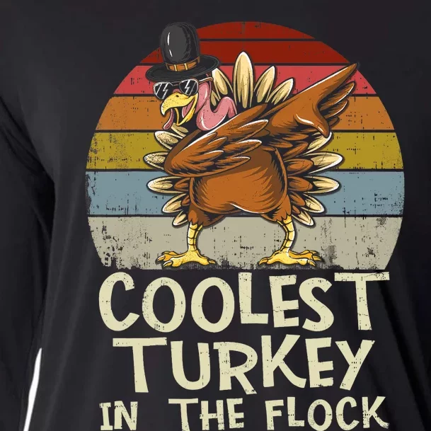 Coolest Turkey In The Flock Toddler Boys Thanksgiving Cooling Performance Long Sleeve Crew