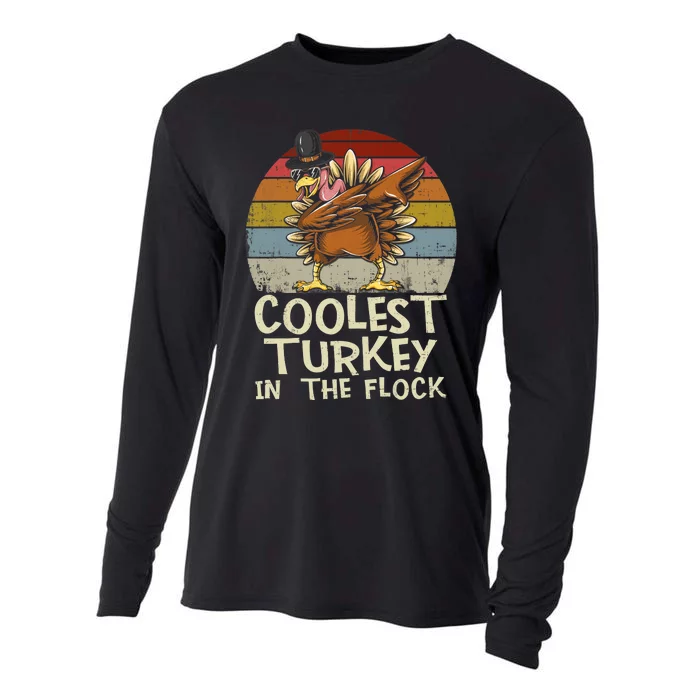 Coolest Turkey In The Flock Toddler Boys Thanksgiving Cooling Performance Long Sleeve Crew