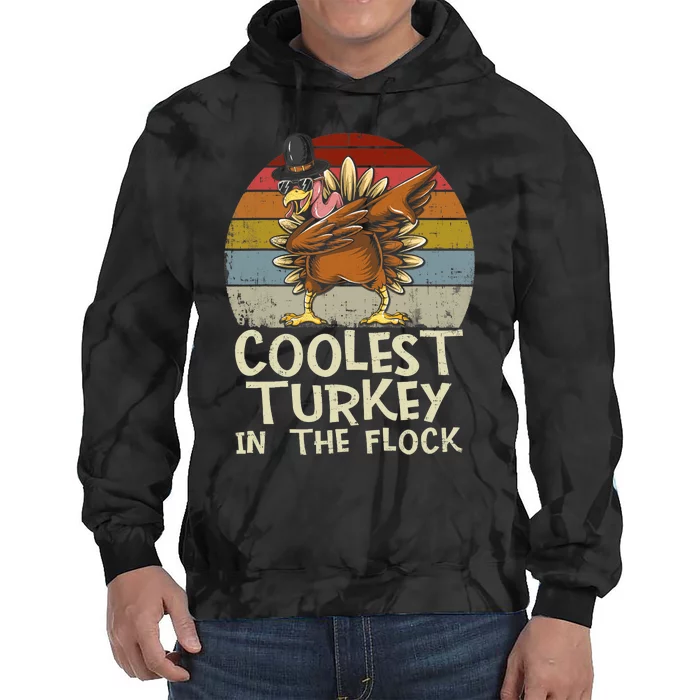 Coolest Turkey In The Flock Toddler Boys Thanksgiving Tie Dye Hoodie