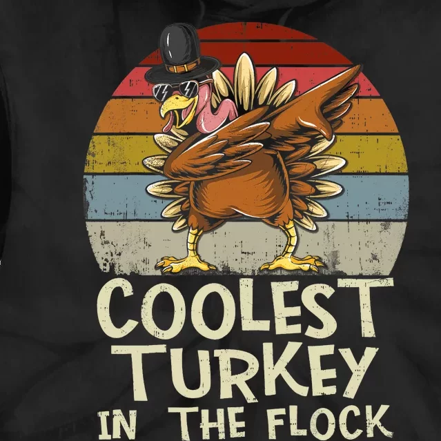 Coolest Turkey In The Flock Toddler Boys Thanksgiving Tie Dye Hoodie