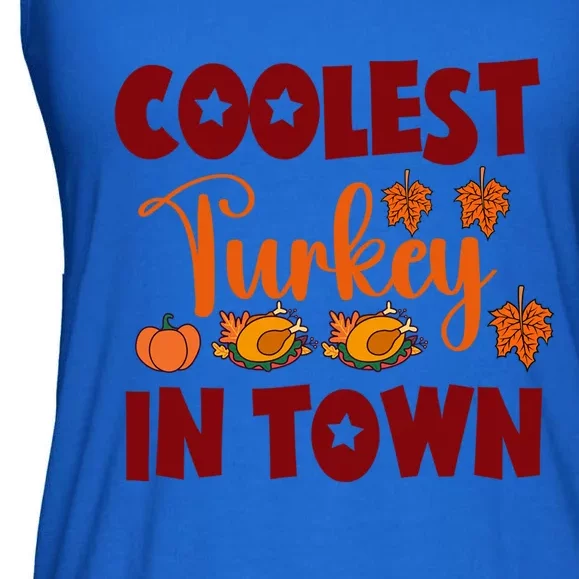 Coolest Turkey In Town Cute Gift Ladies Essential Flowy Tank