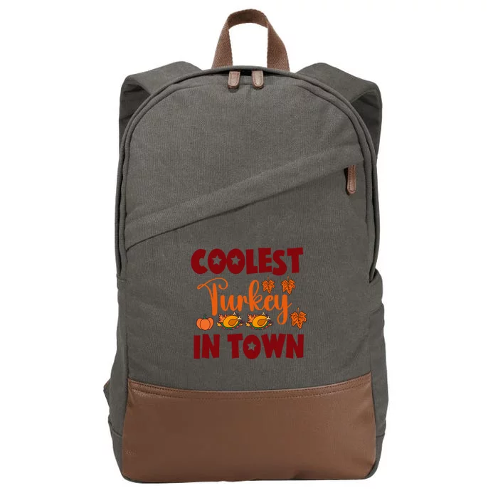 Coolest Turkey In Town Cute Gift Cotton Canvas Backpack