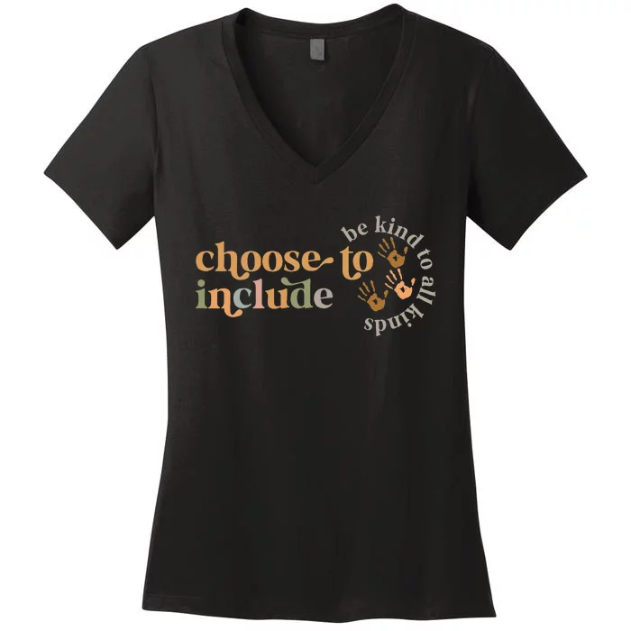 Choose To Include Special Education Teacher Autism Awareness Women's V-Neck T-Shirt