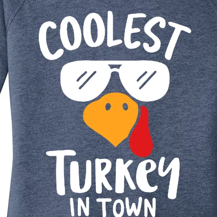 Coolest Turkey In Town Thanksgiving Dinner Funny Turkey Day Gift Women's Perfect Tri Tunic Long Sleeve Shirt