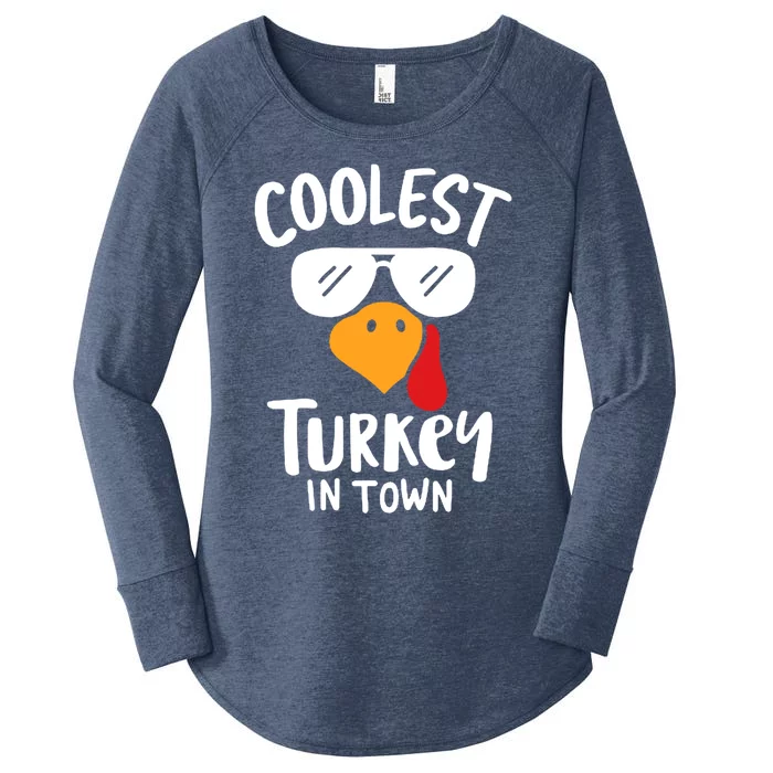 Coolest Turkey In Town Thanksgiving Dinner Funny Turkey Day Gift Women's Perfect Tri Tunic Long Sleeve Shirt