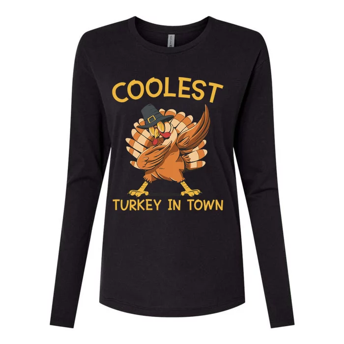 Coolest Turkey In Town Thanksgiving Holiday Gift Womens Cotton Relaxed Long Sleeve T-Shirt