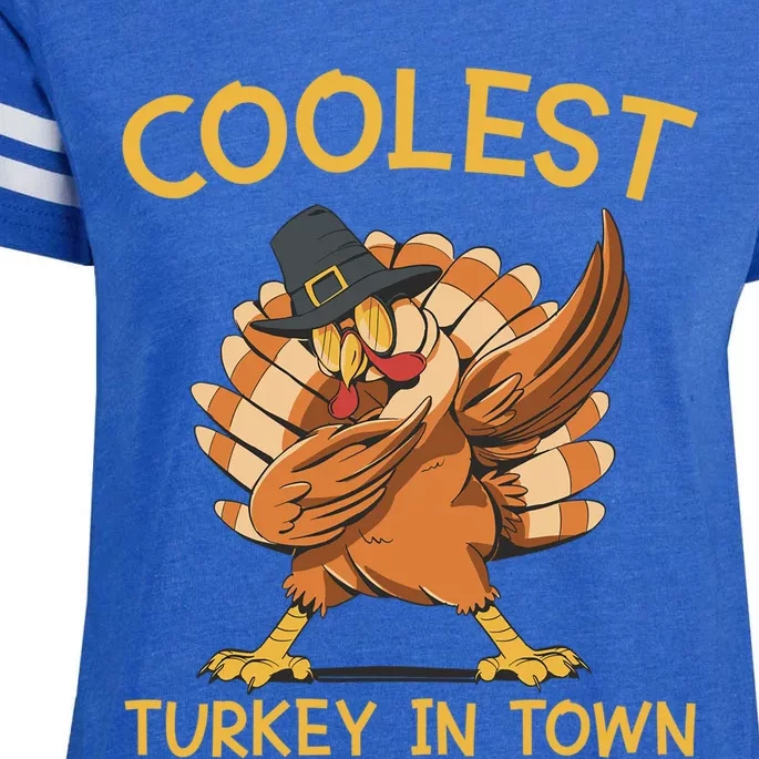 Coolest Turkey In Town Thanksgiving Holiday Gift Enza Ladies Jersey Football T-Shirt