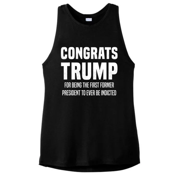 Congrats Trump Indicted Ladies Tri-Blend Wicking Tank