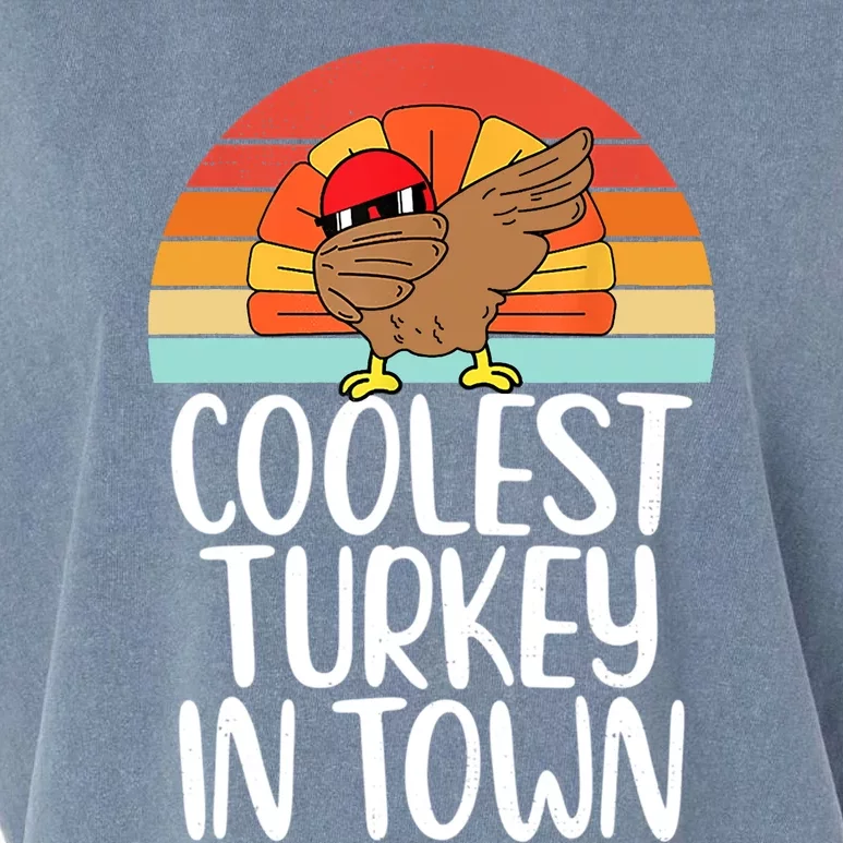 Coolest Turkey In Town Dabbing Turkey Thanksgiving Day Gift Garment-Dyed Women's Muscle Tee