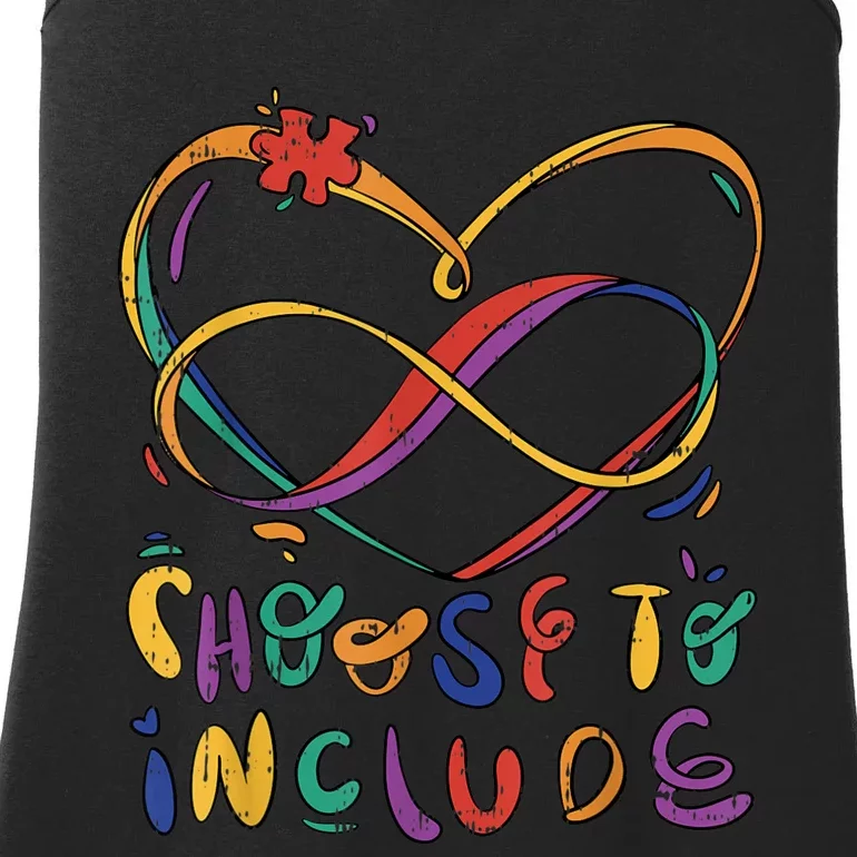 Choose To Include Autism Awareness Teacher Special Education Ladies Essential Tank