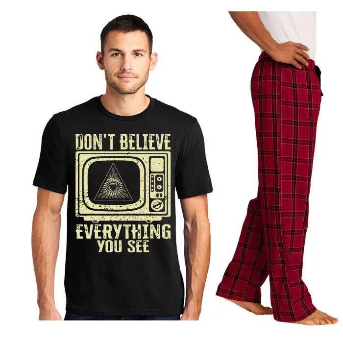 Conspiracy Theory Illuminati Dont Believe Everything You See Pajama Set