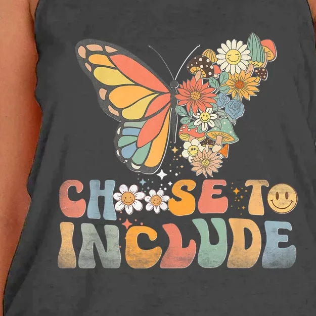 Choose To Include Special Education Teacher Autism Awareness Women's Knotted Racerback Tank