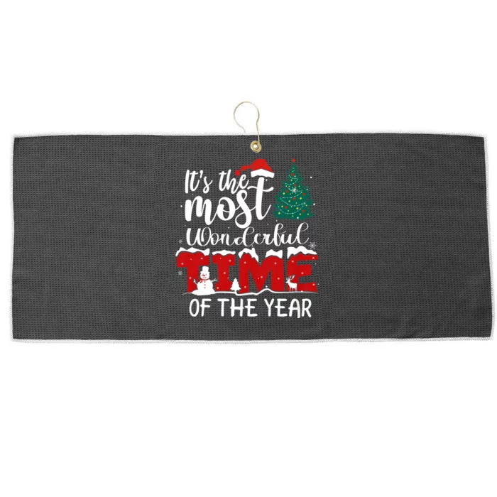 Christmas Trees ItS The Most Wonderful Time Of The Year Large Microfiber Waffle Golf Towel