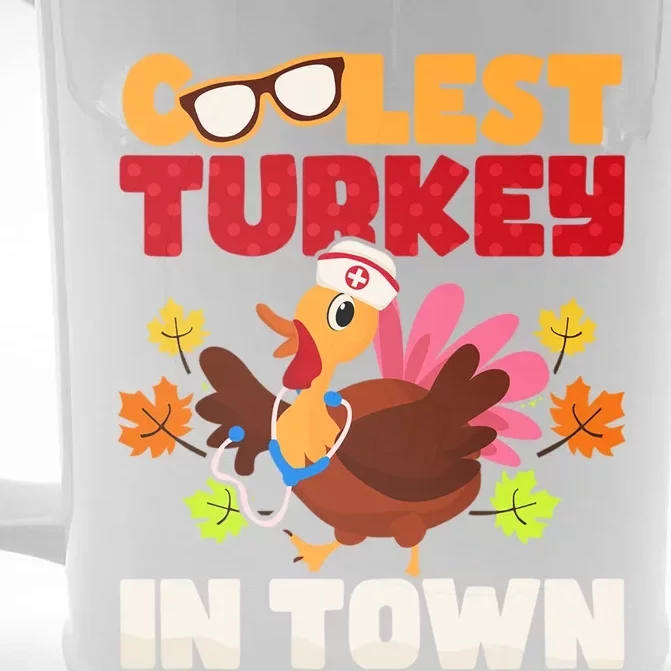 Coolest Turkey In Town Design Gift Front & Back Beer Stein