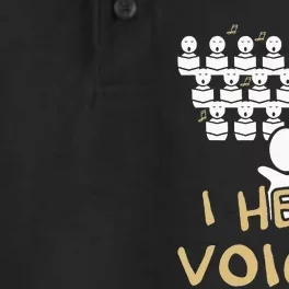 Choir Teacher I Hear Voices Funny Chorister Dry Zone Grid Performance Polo