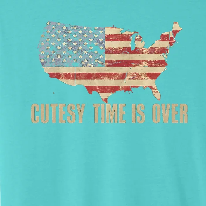 Cutesy Time Is Over American Flag Patriotic ChromaSoft Performance T-Shirt