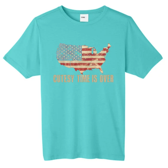 Cutesy Time Is Over American Flag Patriotic ChromaSoft Performance T-Shirt