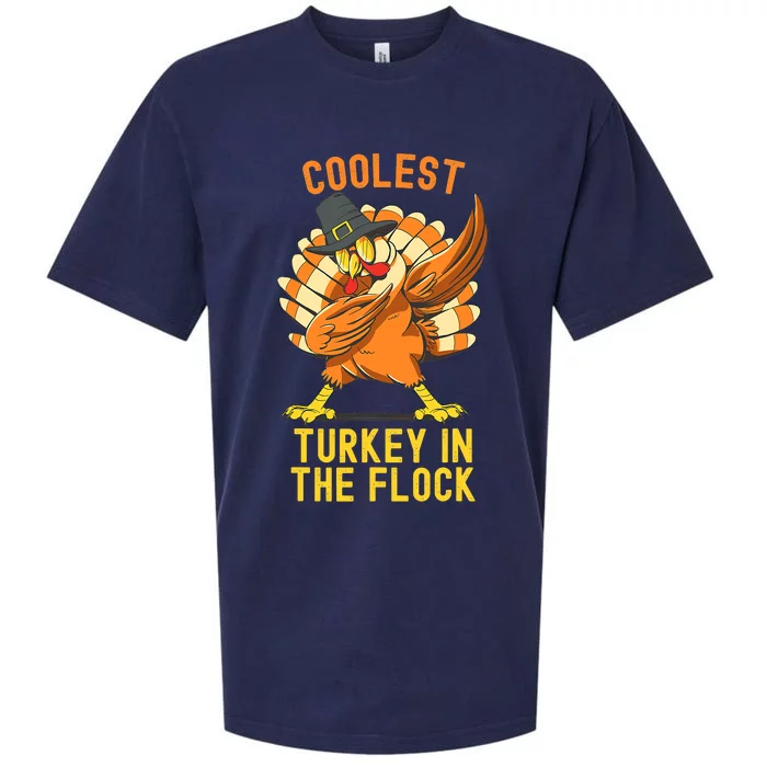 Coolest Turkey In The Flock Funny Thanksgiving Sueded Cloud Jersey T-Shirt