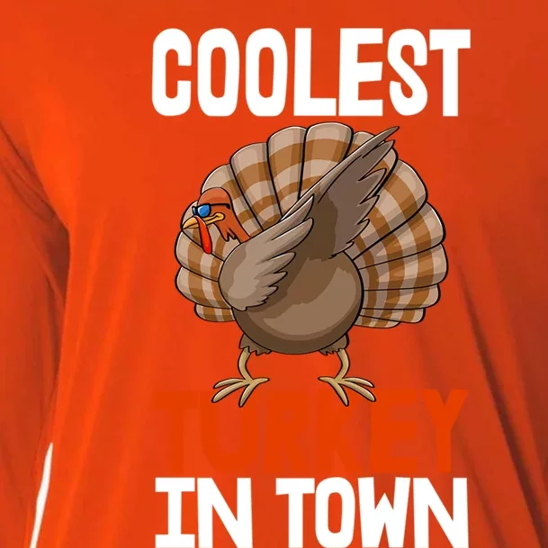 Coolest Turkey In Town Funny Turkey Gift Cooling Performance Long Sleeve Crew