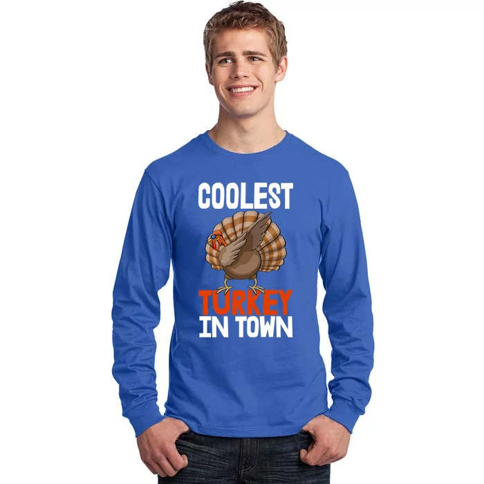 Coolest Turkey In Town Funny Turkey Gift Tall Long Sleeve T-Shirt