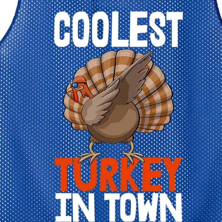 Coolest Turkey In Town Funny Turkey Gift Mesh Reversible Basketball Jersey Tank