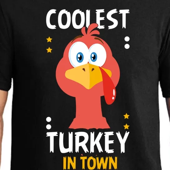 Coolest Turkey In Town Happy Family Thanksgiving Gift Pajama Set