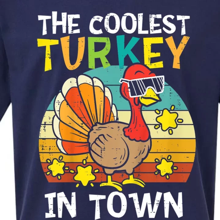 Coolest Turkey In Town Little Thanksgiving Gift Sueded Cloud Jersey T-Shirt