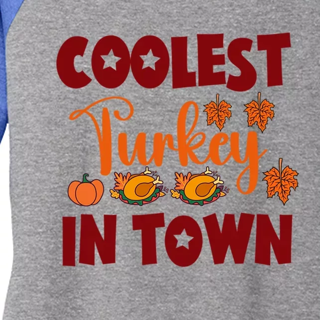 Coolest Turkey In Town Gift Women's Tri-Blend 3/4-Sleeve Raglan Shirt