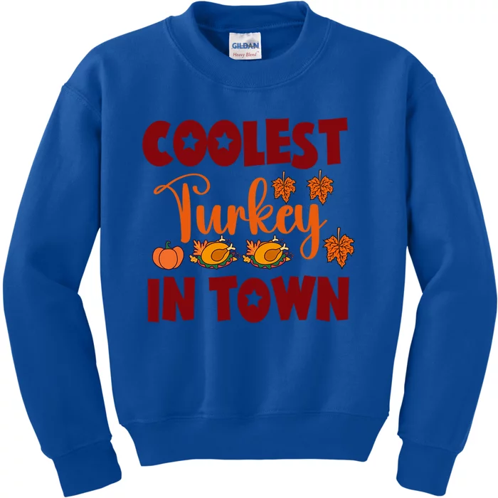 Coolest Turkey In Town Gift Kids Sweatshirt