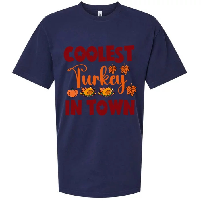 Coolest Turkey In Town Gift Sueded Cloud Jersey T-Shirt