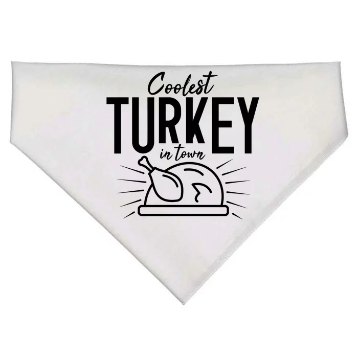 Coolest Turkey In Town Cool Gift USA-Made Doggie Bandana