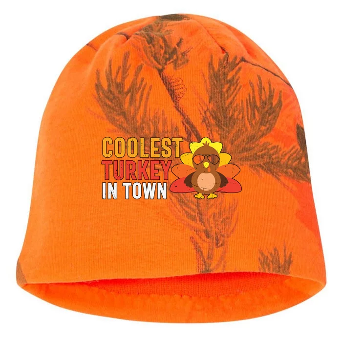 Coolest Turkey In Town Thanksgiving Family Matching Cute Gift Kati - Camo Knit Beanie