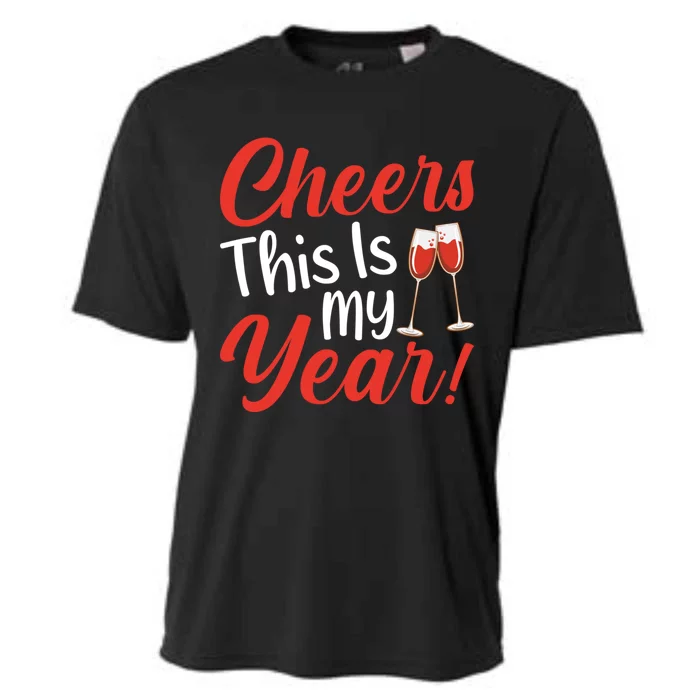 Cheers This Is My Year Celebration New Years Eve Cute Gift Cooling Performance Crew T-Shirt