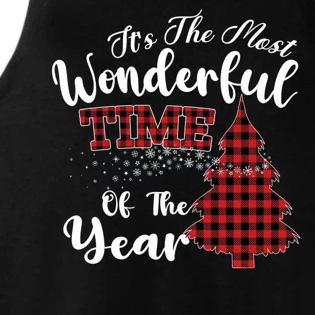 Christmas Trees It's The Most Wonderful Time Of The Year Ladies Tri-Blend Wicking Tank